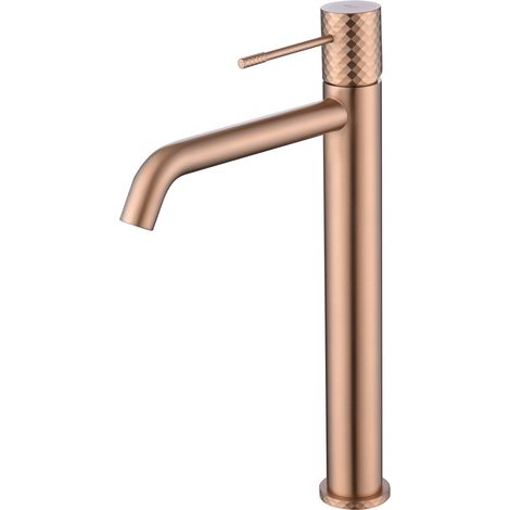 Rubinetto alto per lavabo con monocomando  Modello GENOVA  Colore oro rosa Finitura in oro rosa spazzolato [IMEX®] (1/3)