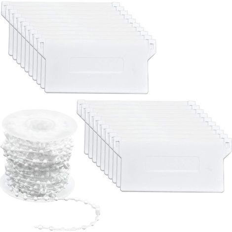Filiyano – Kit complet comprenant 20 poids pour lamelles et 10 mètres de chaînette blanche pour stores verticaux. (1/5)