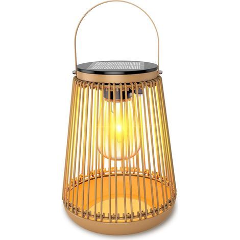 Lanterne Solaire Extérieure avec Ampoules LED Blanc Chaud pour Allées, Terrasses, Balcons, Portails, Décoration Jardin (1/5)
