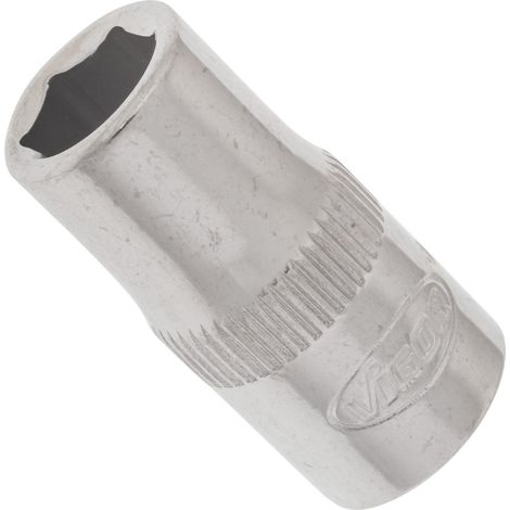 VIGOR Innenvierkant Antrieb 6,3 = 1/4 Zoll Steckschlüssel-Einsatz Außensechskant-Profil V2419N ∙ Vierkant hohl 6,3 mm (1/4 Zoll) ∙ Außen-Sechskant Profil ∙ 7 ∙ Gesamtlänge: 25 mm (1/2)