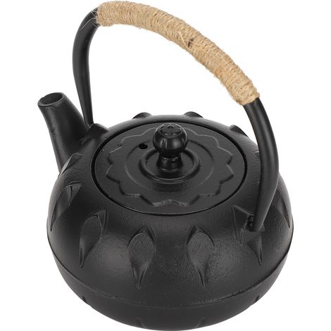 Théière en fonte 0,6L, bouilloire vintage style japonais, sans revêtement, ustensile à thé rétro, cadeau et décoration (1/5)