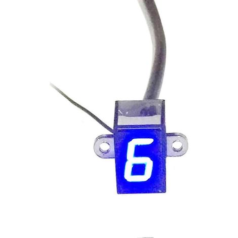 Indicateur de vitesse numérique universel 12 V pour moto, capteur de levier de vitesse, affichage bleu (1/4)
