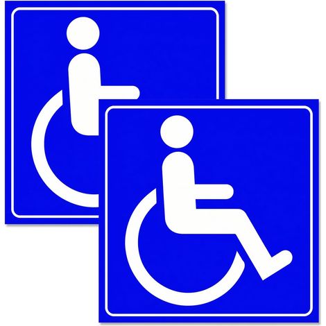 Autocollants PMR Voiture 12,7 cm, Lot de 2, Pictogramme Fauteuil Roulant (1/5)