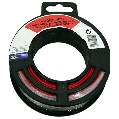 10m cable audio 2x0,50mm²  rojo/negro
