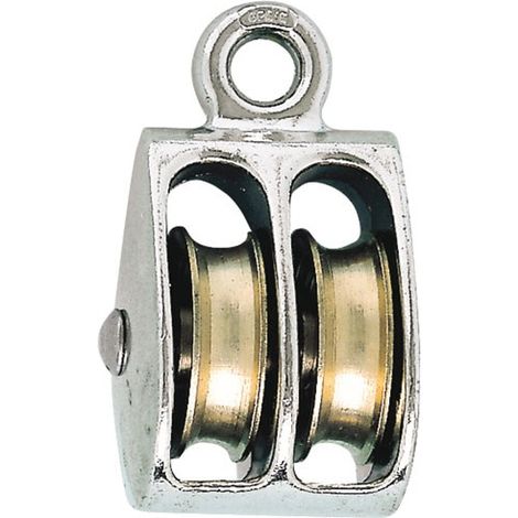 Polea de Ojo 2 Rodillos Zamak Niquelado ø25mm P/ cuerda ø6mm Bl1 - Chapuis