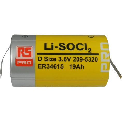 Pile D 3.6V Lithium Thionyle Chloride RS PRO ( Prix pour 1 )