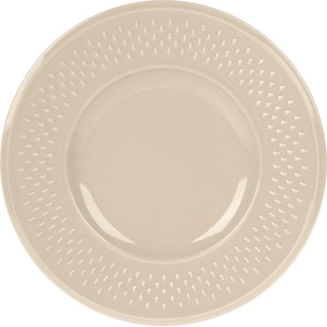 Assiette à Dessert Modèle Grain de Riz Faïence Coloris Taupe Ø 21 cm (1/2)