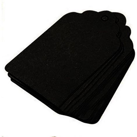 Etiquetas marrones, 9,5 x 4,5 cm, 100 unidades, cartón resistente, con orificio perforado, etiquetas de precio, etiquetas de regalo, tiendas (1/5)
