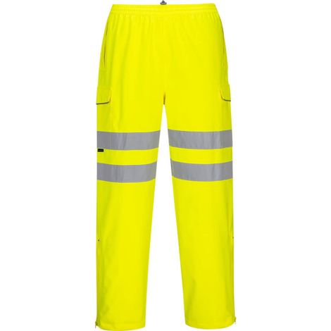 Pantalón Extreme de alta visibilidad cintura elástica sin forro con 2 cintas reflectantes S597 L Amarillo
