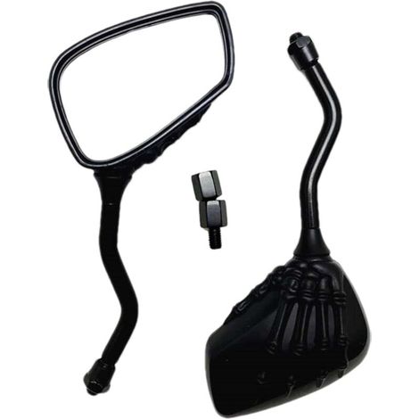 vélo - Rétroviseurs Moto universels 8/10 mm tête Mort - Réflecteur Miroir (1/5)