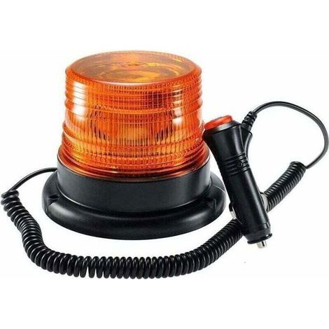 Gyrophare orange à LED, feu de signalisation magnétique clignotant pour véhicules avec prise allume-cigare 12V-80V (1/4)