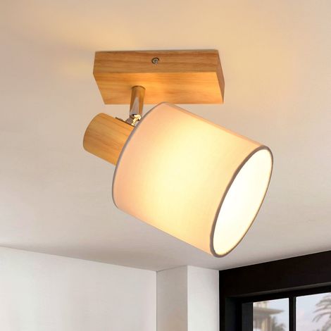 GBLY Deckenleuchte Deckenstrahler -1-flammig Moderne Flur-Deckenlampe aus Holz Wandstrahler 350° verstellbar E14 MAX.40W Lampe für Wohnzimmer Schlafzimmer Küche (ohne Leuchtmittel)
