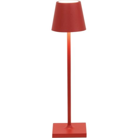 Lampe de Table Rechargeable et Sans Fil avec Contrôle Tactile, Convient pour le Salon et l'Extérieur, Dimmer 3000 6000 K, Hauteur 38cm, Couleur Rouge (1/5)