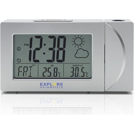 Explore Scientific RPW3008 Reloj despertador digital Plata (1/2)