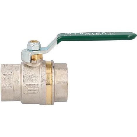Robinet spherique laiton ASTER fem/fem 3/4" certifie DVGW avec levier en acier vert