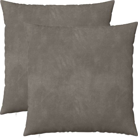 Housse de coussin 2 pcs HEERLEN Gris clair 80 x 80 cm Velours vidaXL