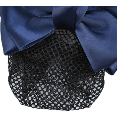 Filet à cheveux à nœud, pince à cheveux élégante pour femme, couvre-cheveux, convient aux serveuses, infirmières, etc., filet à cheveux à nœud bleu. (1/5)