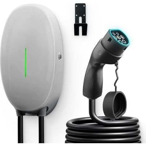 Wallbox 7kW Type 2 Electric Car Charging Station, Single Phase 32A Fast Charger Electric Vehicles with 6M Cable, European Standard IEC62196-2, IP66