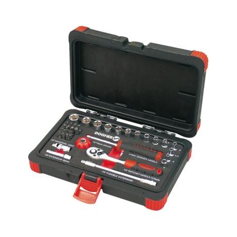 Coffret à douilles hexagonales 34 pièces Emmanchement 1/4 (1/3)