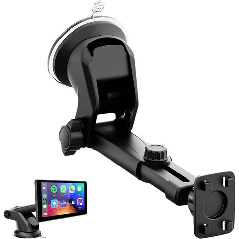 Support pour Écran Carplay, Tableau de Bord Support à Ventouse pour Portable Autoradio GPS Pare-Brise Support de Téléphone pour Voiture (1/5)