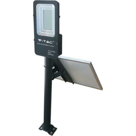 Farola LED SMD V-TAC de 50 W con panel solar y control remoto, color negro, blanco frío, IP65