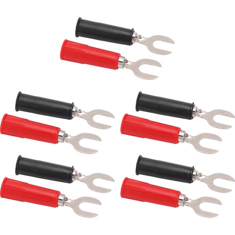 Lot de 10 connecteurs en U J.20019 6mm en PVC laiton, adaptateur U vers banane avec prise 4mm, pour auto bateau solaire, 30V AC 60V DC 36A (1/5)
