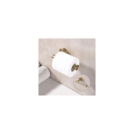 Portarrollos de papel higiénico de acero inoxidable SUS304 color oro cepillado, moderno portarrollos redondo de pared, dispensador de papel higiénico para baño, portarrollos de papel higiénico - Crezu