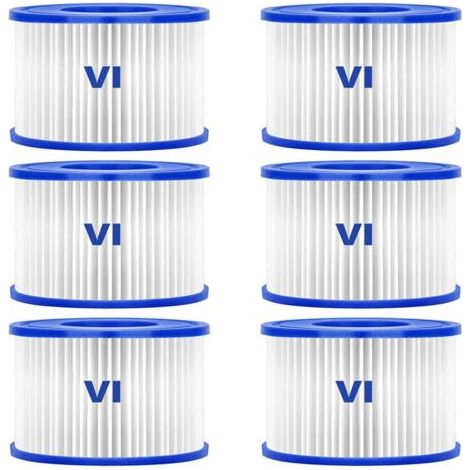 Lot de 6 cartouches de filtration pour spa gonflable Lay-Z-Spa (1/4)