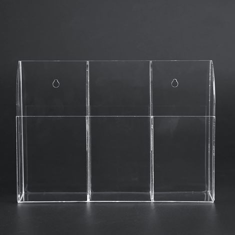 Support de Télécommande Boîtier de Télécommande Transparent Acrylique Acrylique Climatiseur Support de Télécommande Boîtier Boîte de Rangement Montage Mural 1 Boîtier (3 Compartiments) (1/5)