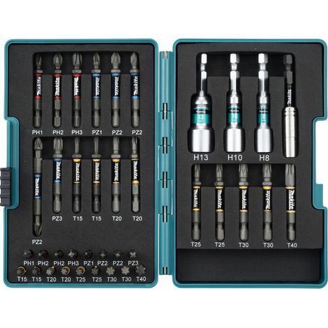 Makita – Coffret IMPACT PREMIER 38 accessoires – 17 embouts 25mm et 16 embouts 50mm – Pour vis et boulons – Résistance au couple élevé (1/4)