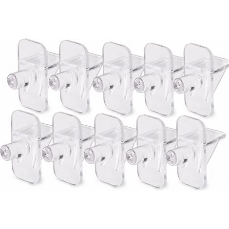 Taquets d'Étagère 10 Plastique Transparent pour Meuble Blanc (1/5)