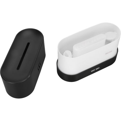 Diffuseur d'huiles essentielles 180 ml USB avec effet flamme et brume fine, diffuseur d'aromathérapie, humidificateur pour chambre, salon et bureau, noir