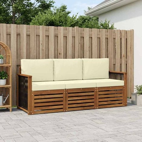vidaXL Sofagarnituren mit Kissen 3 pcs Massivholz Akazie (1/5)