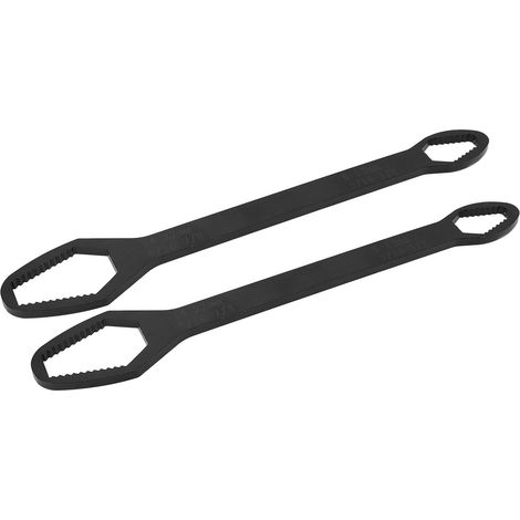 Universeller, selbstspannender, doppelseitiger verstellbarer Schraubenschlüssel 8-22 mm, 260 mm, 2er-Set, Mehrzweck-Verstellwerkzeug, schwarze elektrophoretische Beschichtung. (1/5)