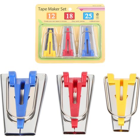 3Pcs Tape Maker Stainless Steel Bias Hemming Sewing Quilting Tools DIY Patch Work Supplies (1/5)