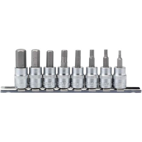 Draper 16285 - Set di punte a bussola esagonali, attacco quadro da 3/8", 48 mm