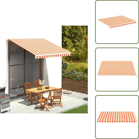 Markisenbespannung Gelb und Orange 3x2,5 m - Markisenstoff - Sonnenschutz - Outdoor Dekoration - Gartenbedarf - Markise (1/5)