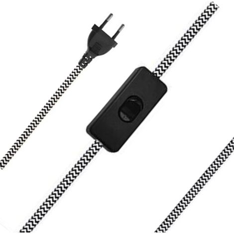 Cable alimentación con interruptor textil 130cm 220V (1/5)