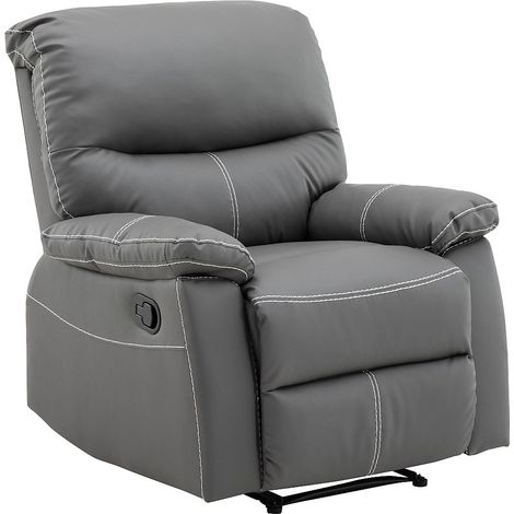 Fauteuil relax en simili gris CANBY