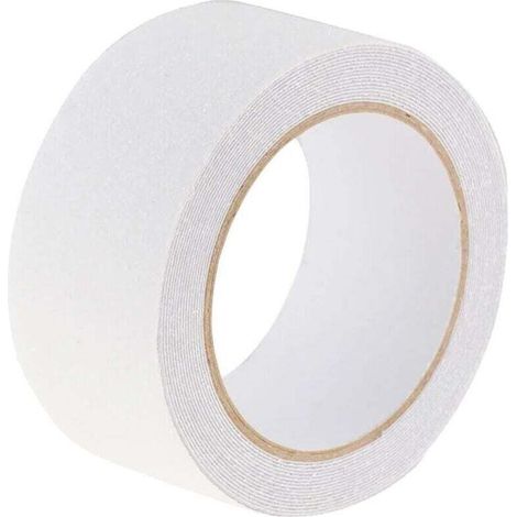 Nastro antiscivolo, XU, rotolo di striscia adesiva impermeabile da 0,5 cm e 100 cm per gradini di scale interni ed esterni (bianco) - KZQ (1/4)