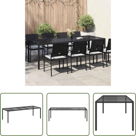 Poly-Rattan -  Gartentisch Pur Schwarz 250 x 100 x 75 cm Poly-Rattan (1/5)