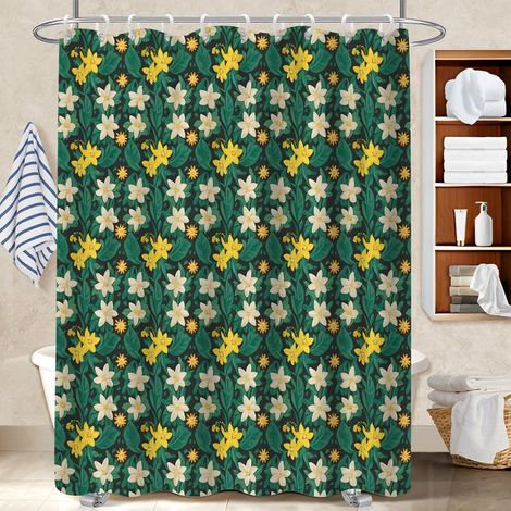 Rideau polyester pour douche 180x180 tissu respirant voile de douche pour une touche de gaieté et de couleur (1/5)