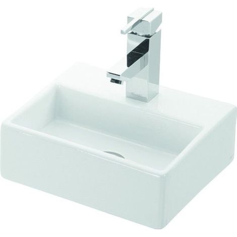 Mini lavabo bagno in ceramica bianca lucida  Litos-DF35 kamalu
