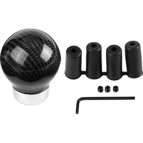 Pomo de palanca de cambios manual universal de fibra de carbono Dilwe con diseño ergonómico y superficie lisa para la mayoría de los coches. (1/5)