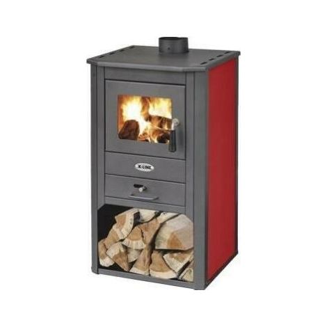 STUFA A LEGNA KURSAL DE LUXE ROSSO 49x46xH93 cm. 9Kw (1/5)