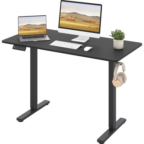 COSTWAY Ergonomic Stand Up Desk 120x60CM Electric Standing Computer Desk-Black