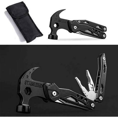 13 in 1 Multitool Outdoor,Randonnée Accessoires Kit,Pince Multifonctions,Mini marteau en acier, Survie Couteau Multifonction (1/4)