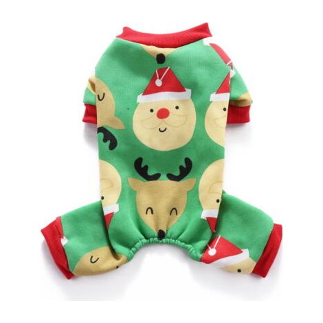 BUNTHAUS Vêtements pour chiens de compagnie, vêtements de noël, vêtements créatifs d'halloween pour animaux de compagnie(wapiti du vieil homme vert S) (1/5)