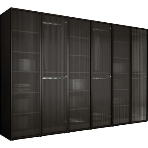 Armoire : Graphite Noir / Verre Rainuré, 300 x 200 x 51 cm (1/5)