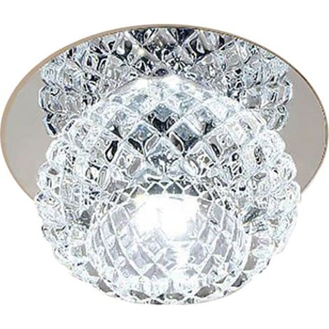 Plafonnier rond en cristal 5 W, plafonnier LED, plafonnier en verre, plafonnier LED,éclairage de salon, chambre à coucher, lumière blanche, 10 cm (1/5)